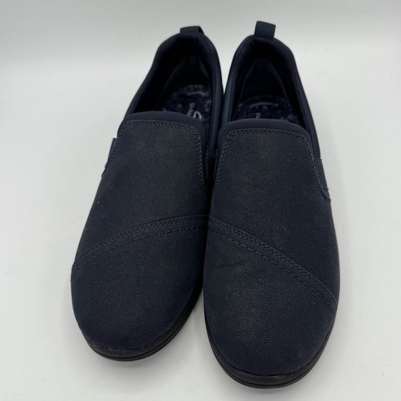 Cloudsteppers by Clarks Shoes - Clarks Cloudsteppers Breeze Dawn Womens Slip On Loafers Flats Size 8 Navy Blue